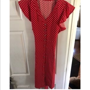 Red polka dot dress
